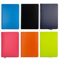 Personal Notebook Set (6 Notebooks Total) 5.8" x 8.3" Lined Pages, Stationery Notepads w Textured Colored Covers, Elastic Band and Ribbon Bookmarks