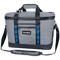 CleverMade Maverick Collapsible Cooler Bag - 50 Can Insulated Leakproof Soft Sided Beverage Tote with Shoulder Strap, Bottle Opener and Storage Pockets, Grey