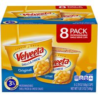 Velveeta Original Shells & Cheese Microwavable Cups (2.39 oz Cups, Pack of 8)