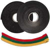 Hook and Loop Strips with Adhesiv - 1" x 10 Feet Industrial Strength - Heavy Duty Tape + 10 Reusable Cable Ties