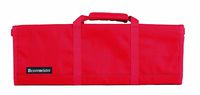 Messermeister 12-Pocket Heavy Duty Nylon Padded Knife Roll, Luggage Grade and Water Resistant, Red