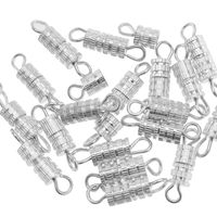 Clasps- 100 Pieces 4x15mm- Barrel Screw Type Clasp- Perfect For Jewerly Making- With Kare & Kind Retail Packaging (Silver)