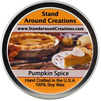 Premium 100% All Natural Soy Wax Aromatherapy Candle - 6 oz Tin Pumpkin Spice: A true-to-life fragrance bursting with fresh pumpkin. Mouthwatering notes of butter, sugar, and spices complete this irresistible bakery fragrance.