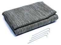Camco Durable Reversible RV Camper Awning Mat with Carry Bag - Mildew and Rust Resistant Help Prevents Dirt From Being Tracked - Perfect for Campsites, Beaches, Picnics 7' X 15'- Gray (42812)