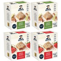 Quaker Breakfast Squares, Variety Pack, Apple Cinnamon & Strawberry, Pack of 4 Boxes, 5 Bars Per Box