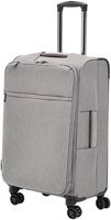 AmazonBasics Belltown Softside Rolling Spinner Suitcase Luggage - 26 Inch, Heather Grey