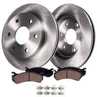 Detroit Axle - Pair (2) Rear Disc Brake Kit Rotors w/Ceramic Pads w/Hardware for 2008-2016 Buick Enclave - [2009-2017 Chevy Traverse] - 2007-2016 GMC Acadia - [2007-2010 Saturn Outlook]