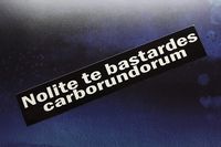 Handmaid'S Tale Bumper Sticker Nolite Te Bastardes Carborundorum Don't Let The Bastards Grind You Down Vinyl Car Bike Laptop Vinyl Sticker for Car for Laptop 8 inches - 2 Packs