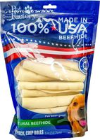Pet Factory U.S.A. Beef Hide Chip Rolls Chews For Dogs (18 Pack), Small/5"