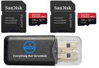 SanDisk 128GB Micro SDXC Extreme Pro Memory Card (2 Pack) Works with GoPro Hero 8 Black, Max 360 Action Cam U3 V30 4K A2 Class 10 (SDSQXCY-128G-GN6MA) Plus 1 Everything But Stromboli (TM) Card Reader