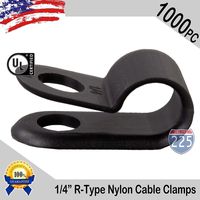 R-Type Cable Clamps Nylon Black Hose Wire Electrical Ring Loop