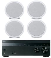 Sony 5.2-Channel 725-Watt 4K A/V Home Theater Receiver + Polk Easy-to-Install High-Performance Surround Sound 8" 2-Way in-ceiling Speaker System (Set Of 4)