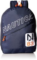 Nautica Men's Diagonal Zip Polyester Resistant Laptop Backpack, Navy/Patch), One Size