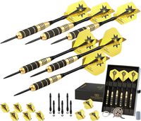 CC-Exquisite Professional Darts Set - Customizable Configuration 6 Steel Tip Darts 18g/22g with 12 Aluminum Shafts 35/48mm, 12 O-Rings, 12 Flights Standard/Slim, Dart Tool, Dart Sharpener and Case