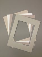 Pack of 10 11x14 Picture Mats, 5 Beige Colors, with White Core Bevel Cut for 8x10 Pictures
