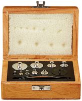 United Scientific AWB100 Wooden Analytical Weight Box, Set of 9 Weights