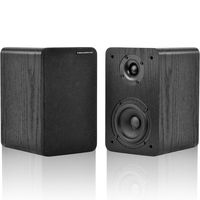Mediabridge Bookshelf Speakers Pair with 4-Inch Carbon Fiber Woofer & 1-Inch Silk Dome Tweeter - Black Enclosure (Part# MS-BP1B)