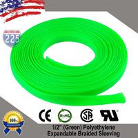 100 FT 1/2" 13mm Green Expandable Wire Cable Braided Sleeving Sheathing Loom Tubing US