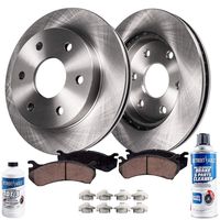 Detroit Axle - Front Brake Rotors & Ceramic Pads w/Hardware Brake Cleaner Fluid for 07-19 Escalade,ESV - [08-19 Sierra/Silverado 1500] - [05-19 Suburban, Yukon XL] - [07-13 Avalanche]