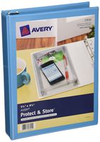 Avery Mini Protect and Store View Binders with 1 Inch EZ-Turn Ring, 5.5 x 8.5 Inches, Blue (23014)