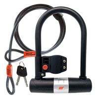 Manual Transport Bike U Lock Heavy Duty with 4ft Flex Bicycle Chain Cable + Mounting Holder + 2X U-Lock Keys