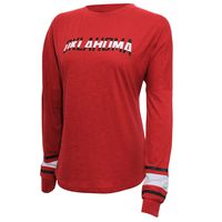 NCAA Oklahoma Sooners Women's Campus Specialties Long Sleeve Fan Tee, XX-Large, Cardinal