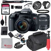 Canon EOS Rebel T7i 18-55mm f/4-5.6 is STM Kit + 128GB SD Card + Case (17pc Bundle)