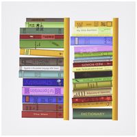 3dRose image of bright color books on shelves - Greeting Cards, 6 x 6 inches, set of 12 (gc_173936_2)