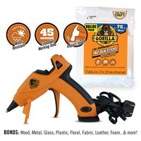 Gorilla Dual Temp Mini Hot Glue Gun Kit with 75 Hot Glue Sticks, (Pack of 1)