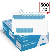 500#10 Single Left Window SELF Seal Security Envelopes - Super Strong Quick-Seal Self Sealing Closure, Security Tinted, Size 4-1/8 x 9-1/2 Inches, 24 LB - 500 Count (35210)
