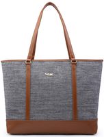 NNEE Lightweight Water Resistant Nylon Laptop Tote Bag for 15 15.6 inch Notebook Computers Travel Shoulder Bag - Gray