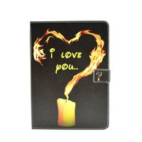 IKASEFU Leather case Compatible with iPad Pro,Creative[Fire Heart] PU Leather Wallet Case with Soft Inner and Card Slots Flip Protective Case Cover Compatible with iPad Pro 9.7"-Fire Heart