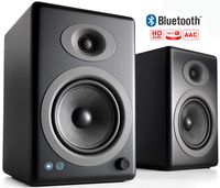 Audioengine A5+ 150W Wireless Powered Bookshelf Speakers, Bluetooth aptX HD 24 Bit DAC, Built-in Analog Amplifier & Remote Control (Black)