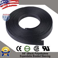 100 FT 5/8" 16mm Black Expandable Wire Cable Braided Sleeving Sheathing Loom Tubing US