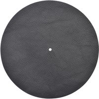 Genuine Leather Turntable Platter Mat - Heavy Grain Black