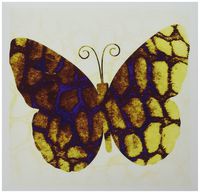 3dRose Yellow Giraffe Print Butterfly 6 x 6 Inches Greeting Cards, Set of 12 (gc_51318_2)
