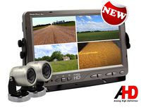 AgCam High Definition Backup Camera System, 9in Quad Backlit LED Monitor w/2 Cameras. Waterproof Rear View System Perfect for Tractors, Cattle, Trailers, Campers & Construction Equipment. Made in USA