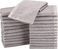 AmazonBasics Terry Cotton Washcloths - Pack of 24, Grey