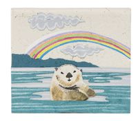 Mr. Ellie Pooh Handmade Poo Paper Sea Otter Note Box with Recycled Note Paper