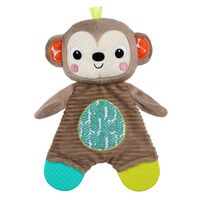 Bright Starts Snuggle & Teethe Plush Teether - Monkey, Ages Newborn +