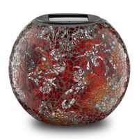 Blazin' Outdoor Solar Decorations | Solar Mosaic Lights Outdoor Table Lamp | 5.9" Large Patio Solar Garden Decor | Solar Powered Glass Ball (Mosaic - Large)