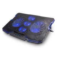 ENHANCE Cryogen Gaming Laptop Cooling Pad - Fits up to 17 inch Computer - Adjustable Laptop Cooling Stand with 5 Ultra Quiet Cooler Fans, 2 USB Ports and LED Lighting - Slim Portable Design 2500 RPM