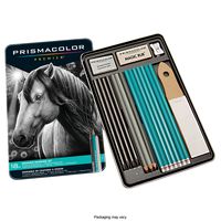 Prismacolor 24261 Premier Graphite Drawing Pencils with Erasers & Sharpeners, 18-Piece Set