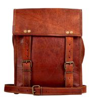 Leather Satchel iPad Tablet Bag - Leather Saddle Bag Purse - Small iPad Shoulder Bag for Men and Women (11 inches, Brown)