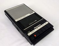 Panasonic Slim Line Portable Cassette Recorder Speaker AC & Battery Model RQ-2104