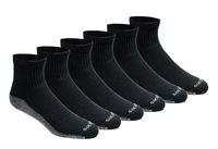 Dickies Men's Dri-tech Moisture Control Quarter Socks Multipack, Black (6 Pair), Shoe Size: 5-9