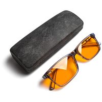 THL Sleep Blue Light Blocking Reading Glasses for Better Sleep - Amber Orange Computer Filter Anti Eye Strain Lenses (Crystal) Wide Fit
