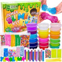 DIY Slime Kit for Girls Boys - Ultimate Glow in the Dark Glitter Slime Making Kit Arts Crafts - Slime Kits Supplies include Big Foam Beads Balls, 18 Mystery Box Containers filled Crystal Powder Slime