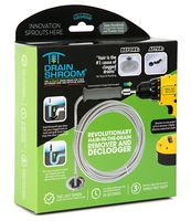 DrainShroom Revolutionary Tub and Sink Snake Auger Clog Remover for Bathroom Drains, 42 Inch, Stainless