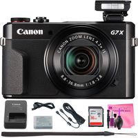 Canon PowerShot G7 X Mark II Digital Camera w/1 Inch Sensor and tilt LCD screen - Wi-Fi & NFC Enabled (Black) + Camera Works Digital Camera Cleaning Solution & High-Speed Memory Card (16GB)